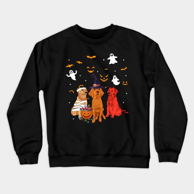 Funny Three Golden Retriever Halloween Gift Shirt Crewneck Sweatshirt by Bensonn